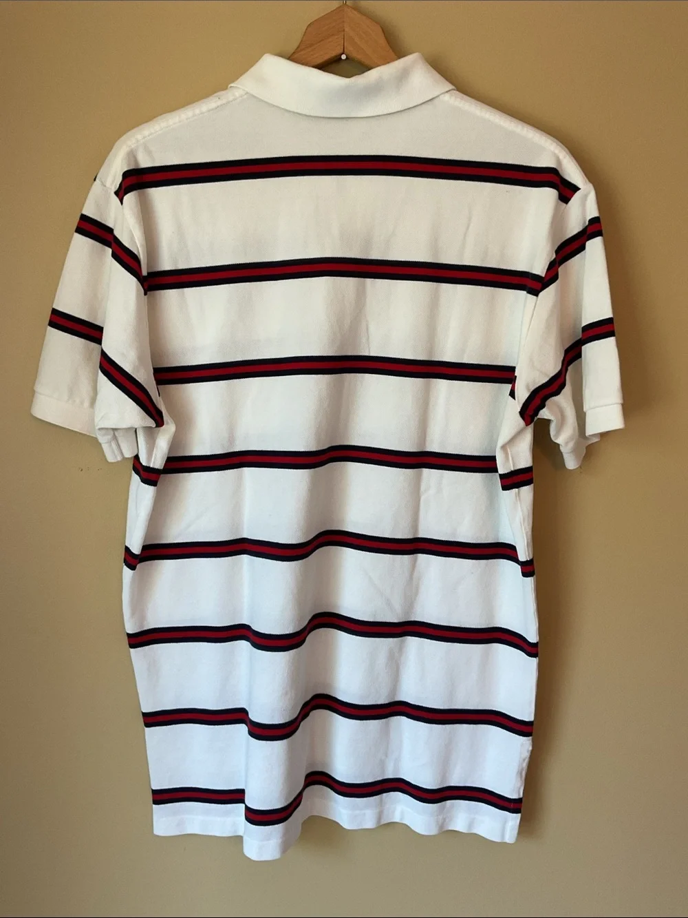 Polo by Ralph Lauren White Polo with Navy and Red Stripes
